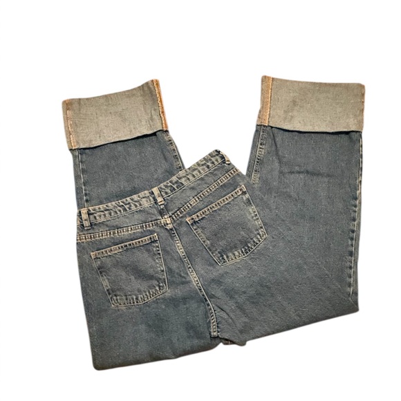Zara TRF Collection high-waisted wide-leg cropped jeans with turn-up hems size 6 - Picture 5 of 8